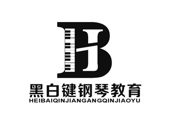 黑白鍵鋼琴教育logo設(shè)計(jì)