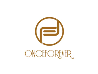 英文：onceforever  +中文：萬姿艾唯logo設(shè)計