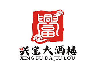 勞志飛的興富大酒樓對(duì)稱標(biāo)志設(shè)計(jì)logo設(shè)計(jì)