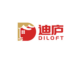 吳曉偉的迪廬；DILOFT 對稱標志logo設(shè)計