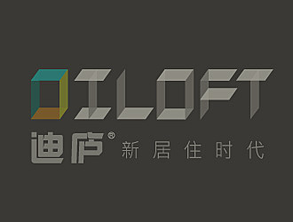 黎明鋒的迪廬；DILOFT 對稱標志logo設(shè)計