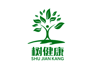 譚家強的樹健康綠色植物圖標logo設(shè)計