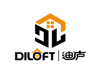 陳曉濱的迪廬；DILOFT 對(duì)稱標(biāo)志logo設(shè)計(jì)