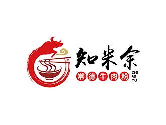 秦曉東的知米余牛肉粉餐廳標(biāo)志logo設(shè)計(jì)