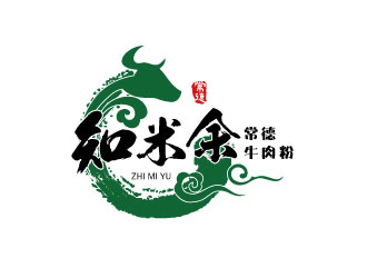 連杰的知米余牛肉粉餐廳標(biāo)志logo設(shè)計(jì)