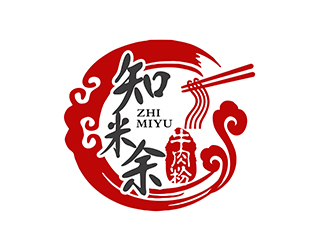 潘樂的知米余牛肉粉餐廳標(biāo)志logo設(shè)計