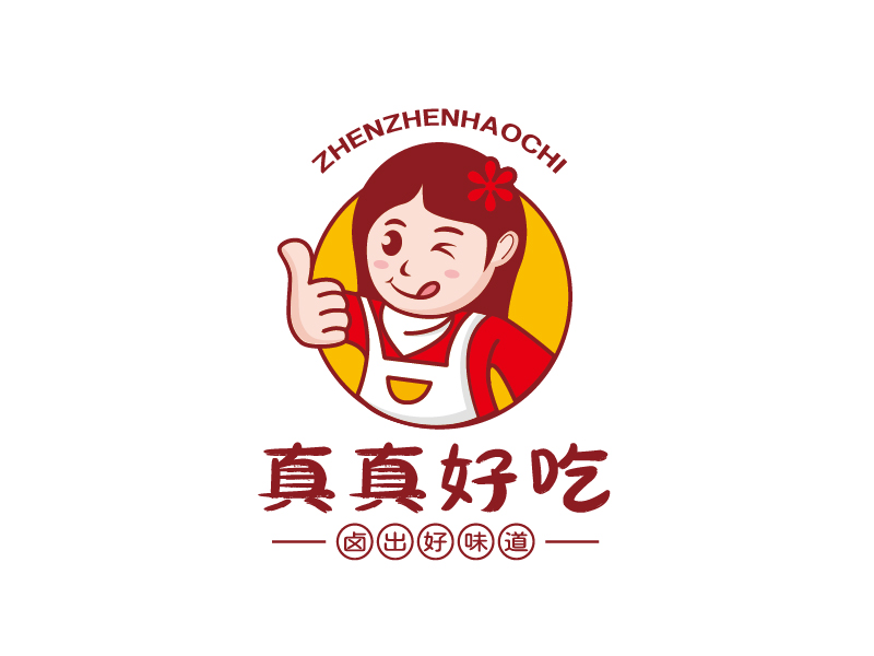 張俊的真真好吃-人物卡通LOGOlogo設(shè)計(jì)