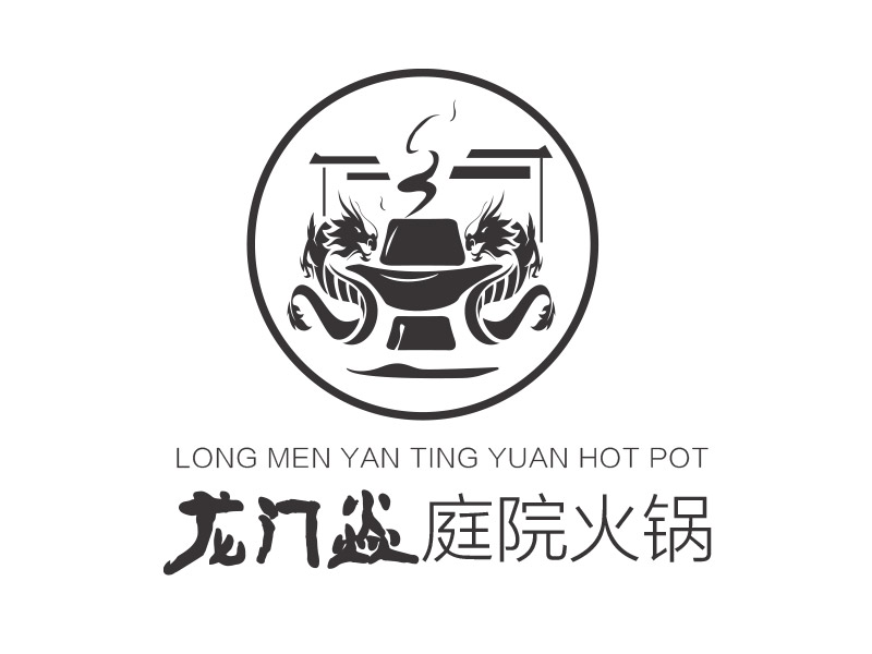 夢的龍門焱生態(tài)火鍋logo設計